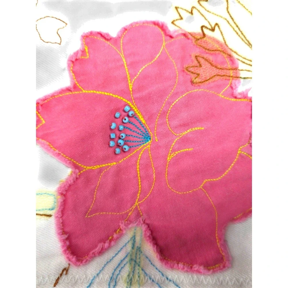 Ted Baker Jean White Cotton Floral Embroidered A-Line Skirt Size 2 - Picture 6 of 12